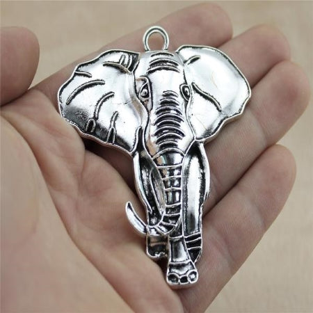 Big Elephant Antique Silver Pendants-PENDENTS-Classic Elephant