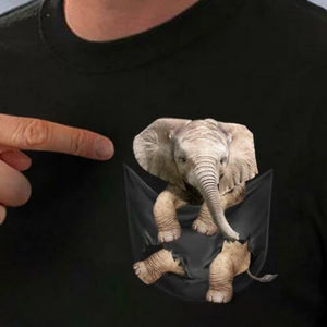 Baby Elephant Inside Pocket T Shirt-Clothing-Classic Elephant