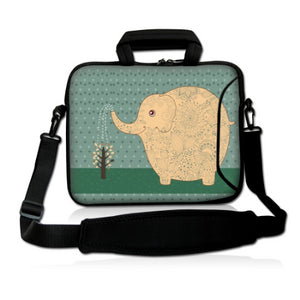 10" Laptop Carry Bag w/Side Pocket & Shoulder Strap-computer bag-Classic Elephant