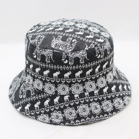 New Unisex Reversible Black Vintage Elephant Hat-Hats-Classic Elephant