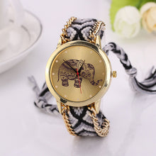 Load image into Gallery viewer, Women&#39;s Watches - Elephant Pattern National Weave Gold Bracelet-Watches-Classic Elephant