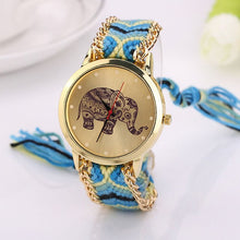 Load image into Gallery viewer, Women&#39;s Watches - Elephant Pattern National Weave Gold Bracelet-Watches-Classic Elephant