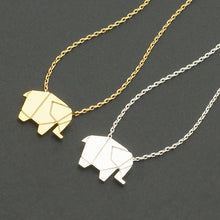 Load image into Gallery viewer, Origami Elephant Geometric Elephant Necklace-Necklace-Classic Elephant