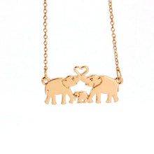 Load image into Gallery viewer, Elephant Father, Mother and Child pendant necklace-Necklace-Classic Elephant