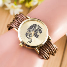 Load image into Gallery viewer, Fashion Women PU Leather Rope Bracelet Watch Casual Elephant Quartz Wristwatch Clock Gifts @17 LXH-Classic Elephant