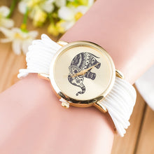 Load image into Gallery viewer, Fashion Women PU Leather Rope Bracelet Watch Casual Elephant Quartz Wristwatch Clock Gifts @17 LXH-Classic Elephant