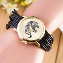 Load image into Gallery viewer, Fashion Women PU Leather Rope Bracelet Watch Casual Elephant Quartz Wristwatch Clock Gifts @17 LXH-Classic Elephant