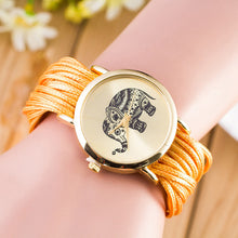 Load image into Gallery viewer, Fashion Women PU Leather Rope Bracelet Watch Casual Elephant Quartz Wristwatch Clock Gifts @17 LXH-Classic Elephant