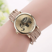 Load image into Gallery viewer, Fashion Women PU Leather Rope Bracelet Watch Casual Elephant Quartz Wristwatch Clock Gifts @17 LXH-Classic Elephant