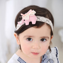 Load image into Gallery viewer, Newborn Cartoon Elephant Lace Elastic Headband-Classic Elephant