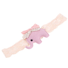 Load image into Gallery viewer, Newborn Cartoon Elephant Lace Elastic Headband-Classic Elephant