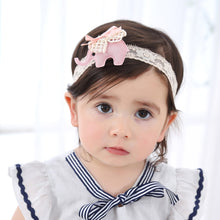 Load image into Gallery viewer, Newborn Cartoon Elephant Lace Elastic Headband-Classic Elephant