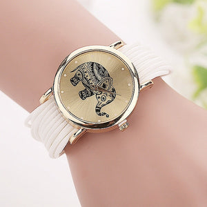 Women's Leather Bracelet Watch - Fashion Casual Elephant Wrist Watch-Classic Elephant