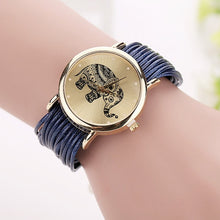 Load image into Gallery viewer, Women&#39;s Leather Bracelet Watch - Fashion Casual Elephant Wrist Watch-Classic Elephant
