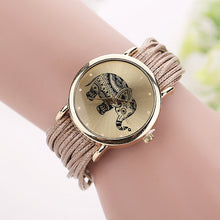 Load image into Gallery viewer, Women&#39;s Leather Bracelet Watch - Fashion Casual Elephant Wrist Watch-Classic Elephant