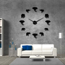 Load image into Gallery viewer, DIY Large Wall Clock Home or Office Decor - Modern Design Mirror Effect 37inch-Classic Elephant