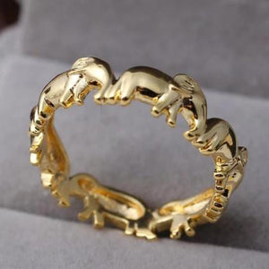 Unisex Micro Pave Elephant Ring-Rings-Classic Elephant