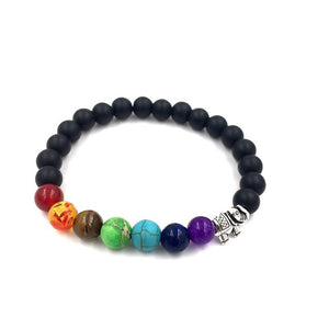 Unisex Lava Stone Onyx Bead Buddha Elephant Charm Bracelet-Bracelet-Classic Elephant