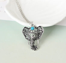 Load image into Gallery viewer, Bohemian Heart Love Necklace Pendant Mascot Elephant Green Stone-Necklace-Classic Elephant