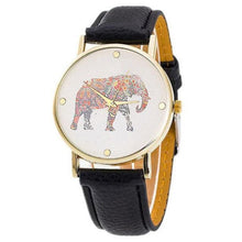 Load image into Gallery viewer, Women&#39;s Elephant Pattern Wrist Watch - Weaved Leather Quartz-Classic Elephant