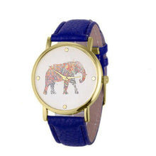 Load image into Gallery viewer, Women&#39;s Elephant Pattern Wrist Watch - Weaved Leather Quartz-Classic Elephant