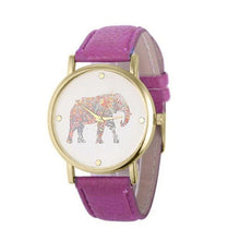 Load image into Gallery viewer, Women&#39;s Elephant Pattern Wrist Watch - Weaved Leather Quartz-Classic Elephant