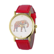 Load image into Gallery viewer, Women&#39;s Elephant Pattern Wrist Watch - Weaved Leather Quartz-Classic Elephant