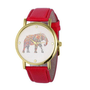 Women's Elephant Pattern Wrist Watch - Weaved Leather Quartz-Classic Elephant