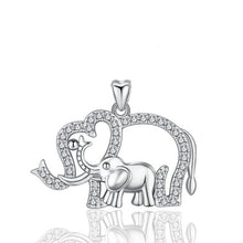 Load image into Gallery viewer, 925 Sterling Silver Mother &amp; Elephant Baby Necklace-Necklace-Classic Elephant