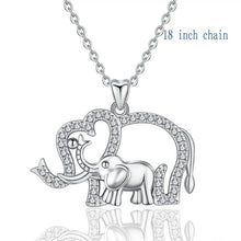 Load image into Gallery viewer, 925 Sterling Silver Mother &amp; Elephant Baby Necklace-Necklace-Classic Elephant
