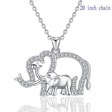 Load image into Gallery viewer, 925 Sterling Silver Mother &amp; Elephant Baby Necklace-Necklace-Classic Elephant