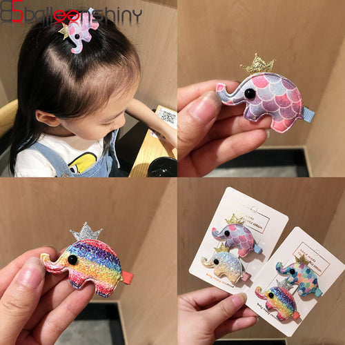 Shiny 2Pcs/set Baby Elephant Cartoon Hair Clip-Classic Elephant