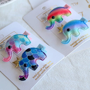 Shiny 2Pcs/set Baby Elephant Cartoon Hair Clip-Classic Elephant