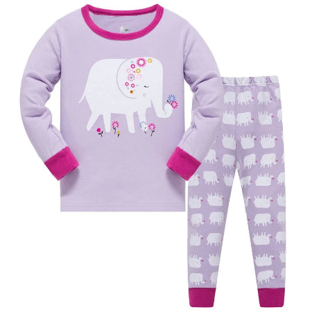 Elephant children girls pajamas sets-Classic Elephant